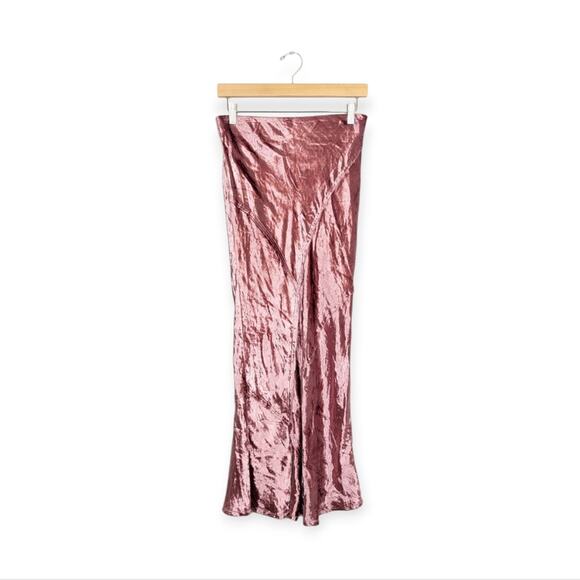 Free People Serious Swagger Pink Velvet Skirt Size S - Picture 1 of 7